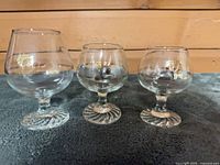 All three Olympic snifter glasses front view