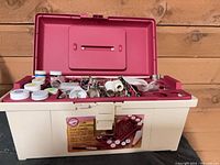 Overall view of Wilton caddy open showing tips, couplers, gel colors