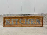 Full view of rectangular KITCHEN sign to show design and scale