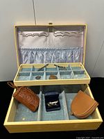 Open jewellery box with all contents visible