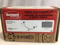 Front of Rockwell American single axle hanger kit box showing branding, capacity and part number