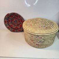 Both baskets side by side on shelf