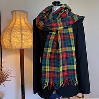 Scarf draped on mannequin showing overall appearance and length