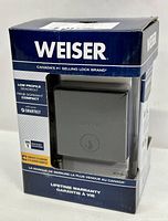 Factory-sealed Weiser Downtown SmartKey square deadbolt box front