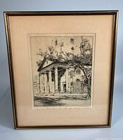 Full view of framed Hutty etching