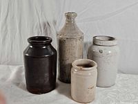 Group shot of all four stoneware vessels