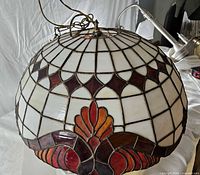 Front view of dome-shaped stained glass lamp shade