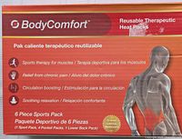 Front of BodyComfort 6-piece reusable therapeutic heat packs box