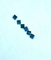 Six square blue diamonds aligned