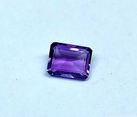 rectangular lavender amethyst on white background