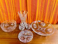 Group shot showing all six crystal pieces