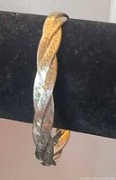 Front view of braided sterling bracelet on display bar