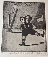 Full view showing image, margins, numbering 3/20, title, signature