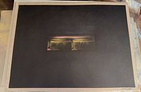 Full view of unframed drawing showing dark field and central rectangle