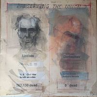 Full view of artwork showing both portraits and text