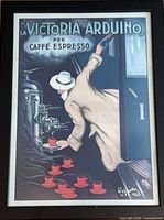 Full view of framed poster showing artwork, frame, mat