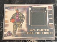 Front of card showing player image, swatch, and text