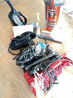 Shark upright, Dirt Devil unit, cords, wands, turbo brush pouch
