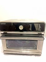 Front view of Cuisinart airfryer toaster oven showing control panel and glass door
