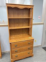 Front view of dresser with hutch attached