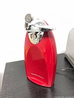 Red Hamilton Beach electric can opener front view