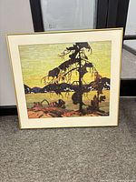 Front view of framed print showing artwork, mat and frame