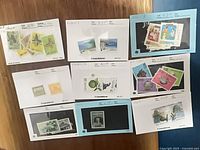 overview of eight Lighthouse cards with Chinese stamps