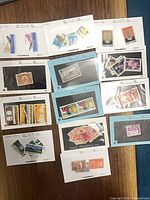Overview of all 14 Leuchtturm cards with assorted Chinese stamps