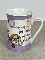 Full view of Born 2 Shop ceramic mug showing illustration, text and handle