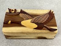 Top view showing Canada goose inlay and locking key