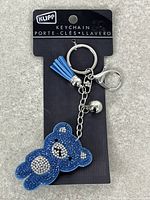 Front view of keychain on card