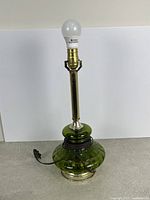 Full view of lamp with bulb installed