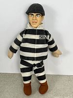 Full view of Moe plush doll front