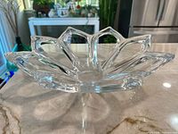 side view showing openwork crystal bowl profile