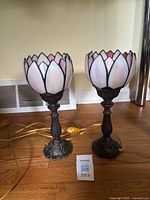 Both lamps standing side by side showing full view