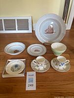 All nine Wedgwood pieces displayed together