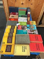 Overall view of table showing majority of the 27 Turkish history and reference volumes