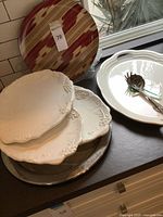 Group view of all platters and utensils on countertop
