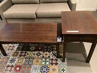 Coffee table and end table front view