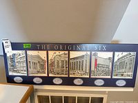 Full view of wood-mounted Original Six poster