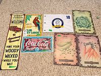 All seven items laid out on carpet