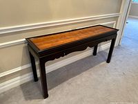 Full view of console table front and top