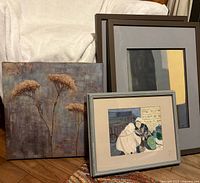 Group shot of all four wall art pieces leaning together