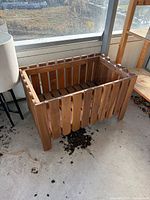 Overall view of wooden Ikea planter box