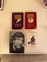 Front covers of all four Neil Gaiman books