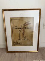 Front view of framed Velveteen Rabbit print showing artwork, mat and frame