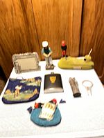 Group shot showing all golf related items laid out