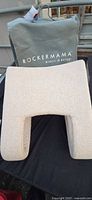 Front view of Rockermama cushion and carry bag