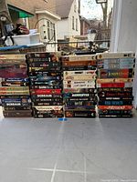 Four columns of VHS tapes showing quantity and variety