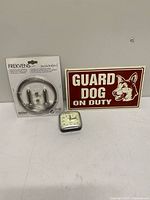 Full lot: wire kit, sign, clock